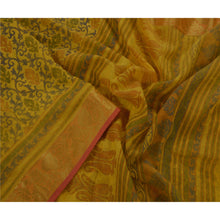 Load image into Gallery viewer, Yellow Saree Cotton Craft Printed Golden Border 5 Yard Sari
