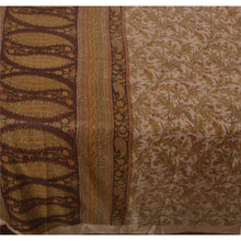 Load image into Gallery viewer, Cream Saree Art Silk Floral Printed Craft Fabric 5 Yard Sari
