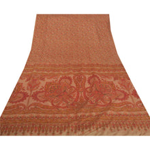 Load image into Gallery viewer, Peach Saree Art Silk Floral Printed Craft Fabric 5 Yard Sari
