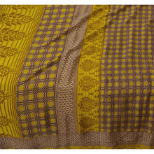 Load image into Gallery viewer, Yellow Saree Art Silk Floral Printed Craft Fabric 5 Yard Sari
