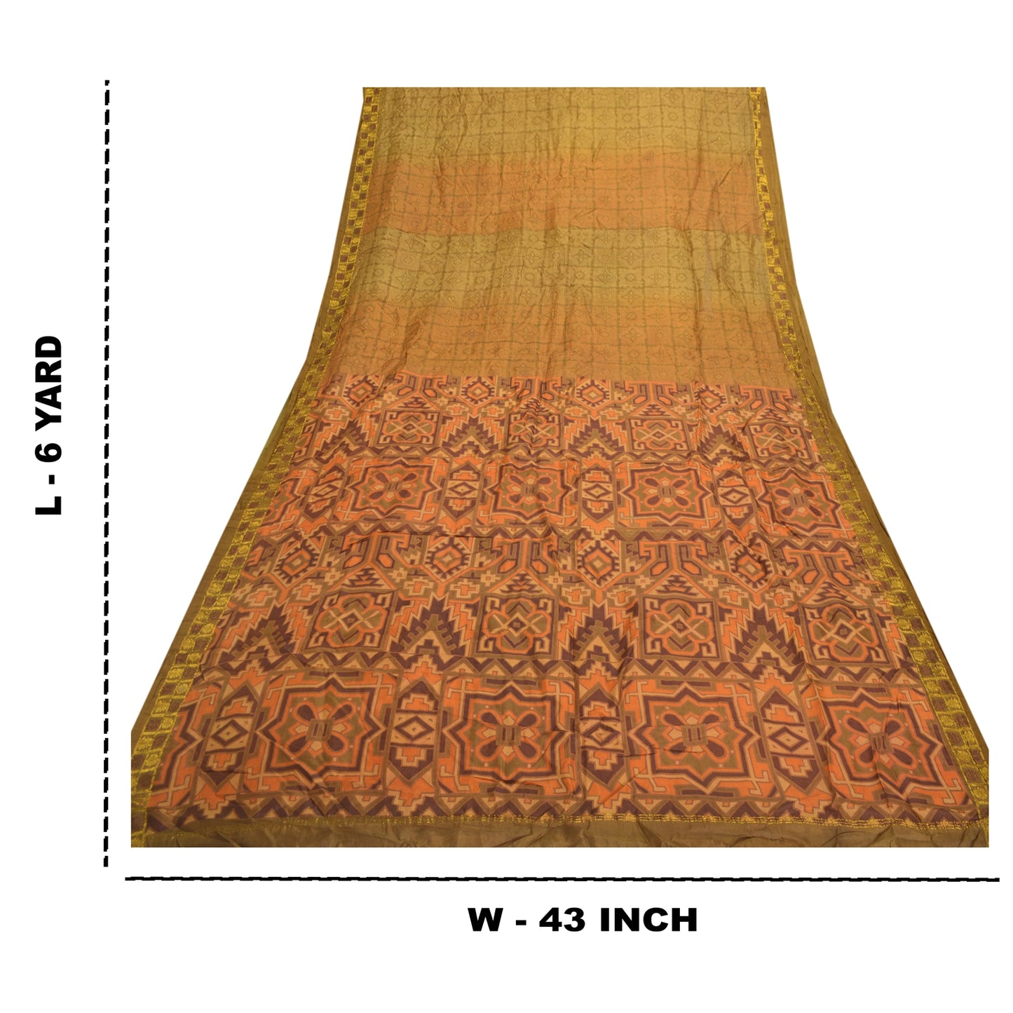 Sanskriti Vintage Green Sarees Pure Silk Sustainable Fabric Craft Printed Zari Border Sari