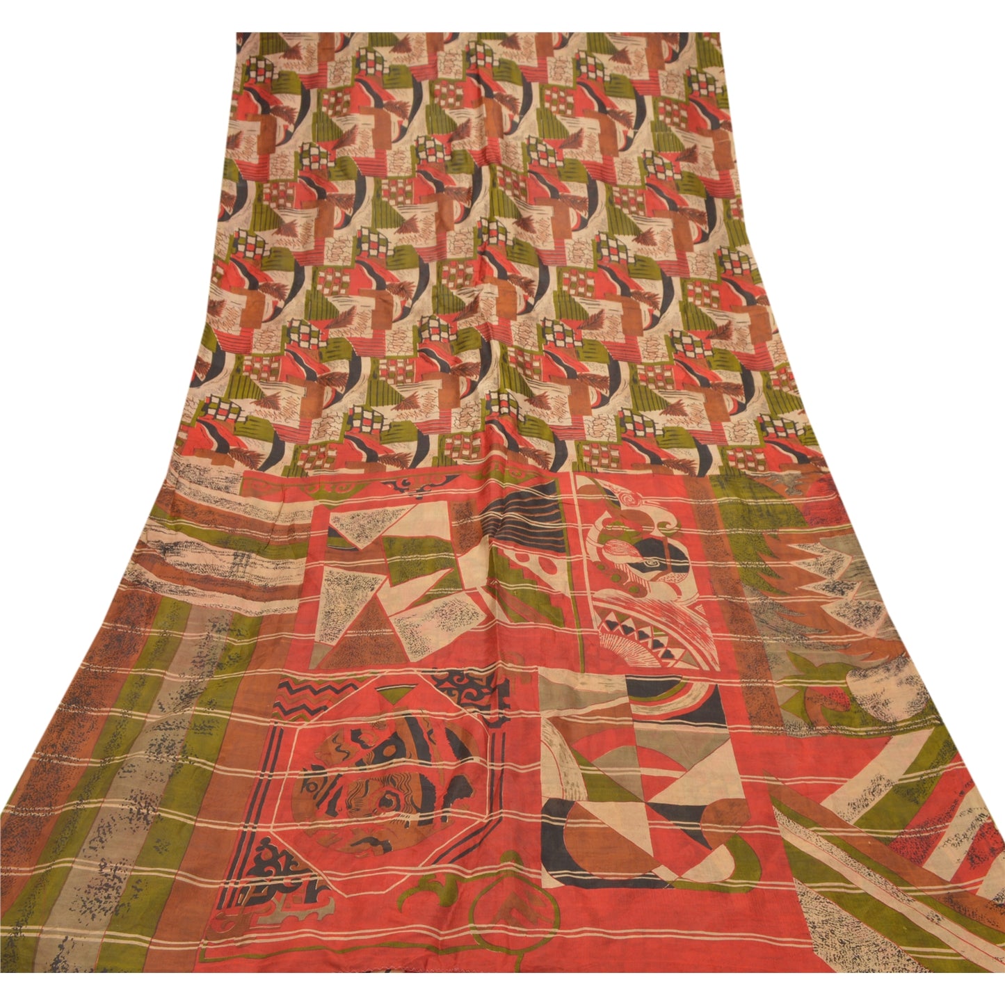 Sanskriti Vintage Indian Sarees 100% Pure Silk Printed Sari Craft Sewing Sustainable Fabric