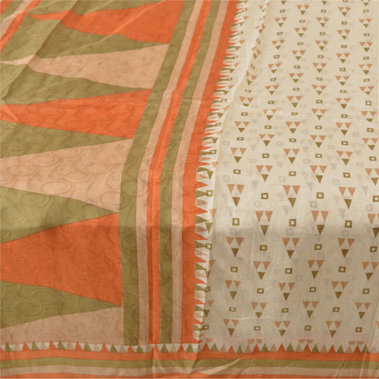 Санскритские винтажные индийские сари из чистого шелка с принтом сари для рукоделия 5YD устойчивая ткань