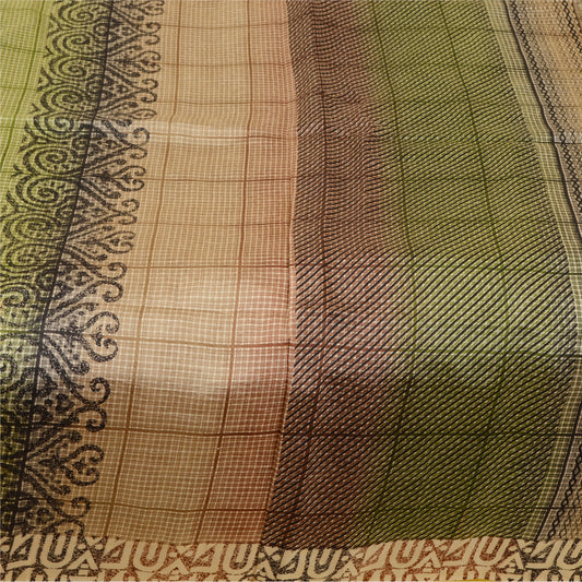 Sanskriti Vintage Indian Multi Sarees Pure Silk Printed Sari 5yd Craft Sustainable Fabric