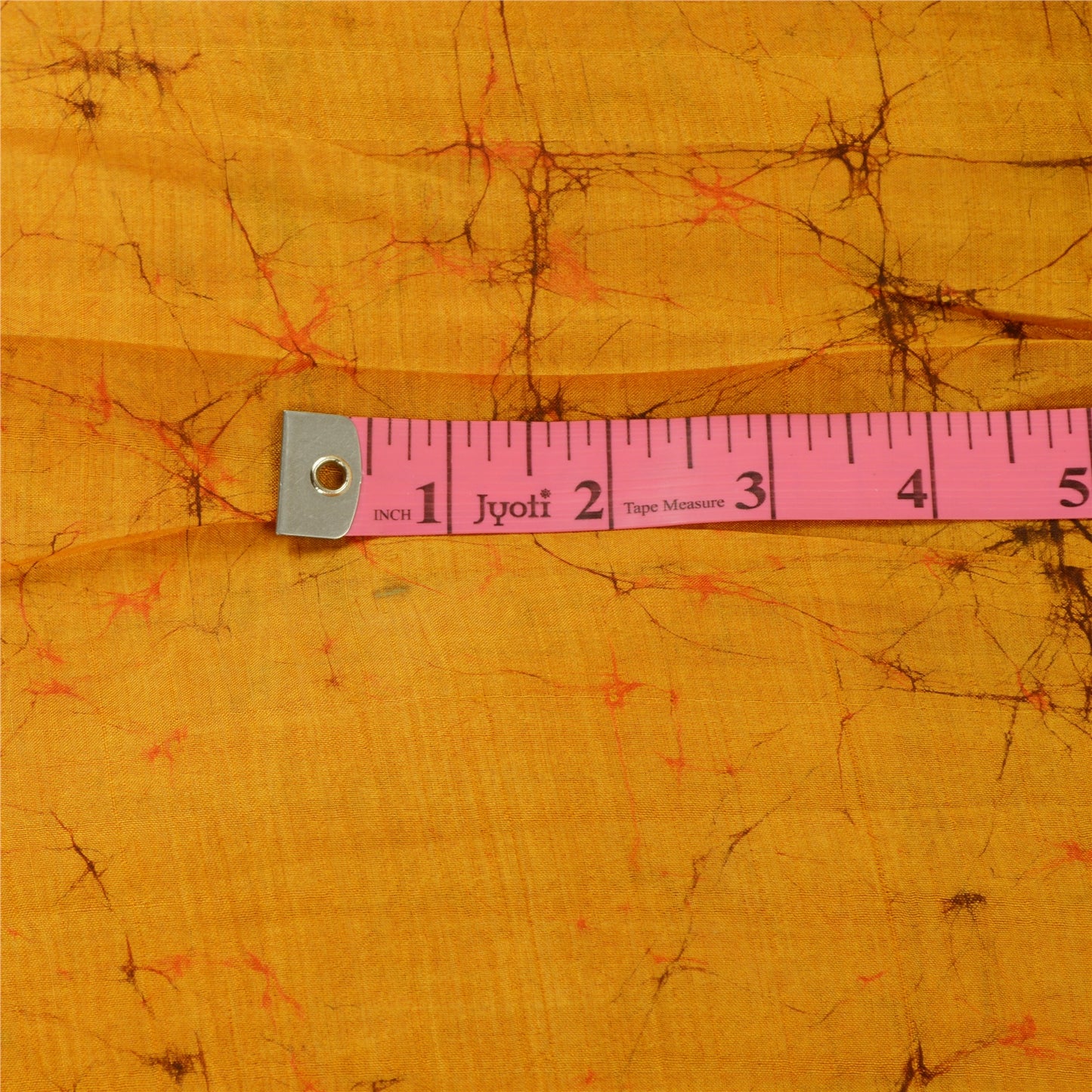 Sanskriti Vintage Saffron Sarees Pure Silk Batik Work Sari Craft 5 Yard Sustainable Fabric