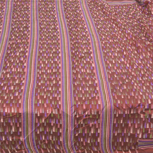 Sanskriti Vintage Dark Red Indian Sarees 100% Pure Silk Printed Sari Sustainable Fabric