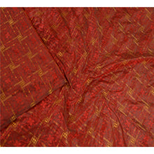 Load image into Gallery viewer, Sanskriti Vintage Dark Red Sarees Art Silk Zari Woven Sari Floral Craft Fabric
