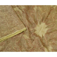 Sanskriti Vintage Sarees Green Pure Silk Printed Sari Floral Soft Craft Fabric