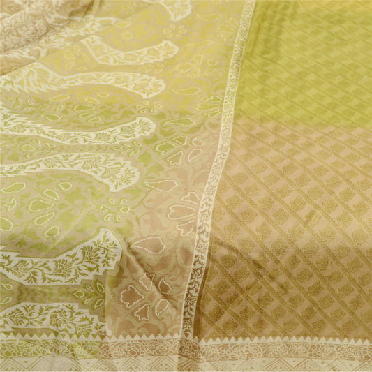 Sanskriti Vintage Sarees Quiltning Filtning Håndværk Bæredygtigt Stof Ren Silke Trykt 5YDSari