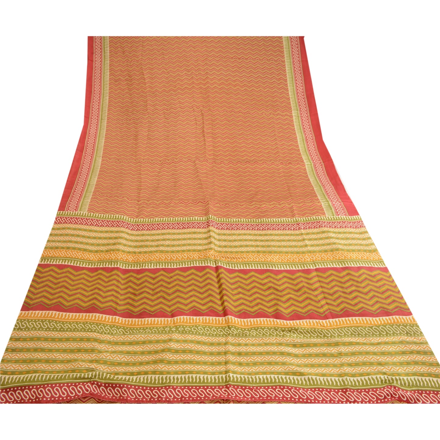 Sanskriti Vintage Sarees Multi 100% Pure Silk Printed Sari Floral Craft Sustainable Fabric