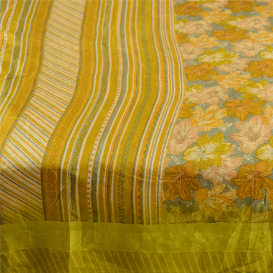 Sanskriti Vintage Sarees From India Multi Pure Silk Printed Sari Craft Sustainable Fabric