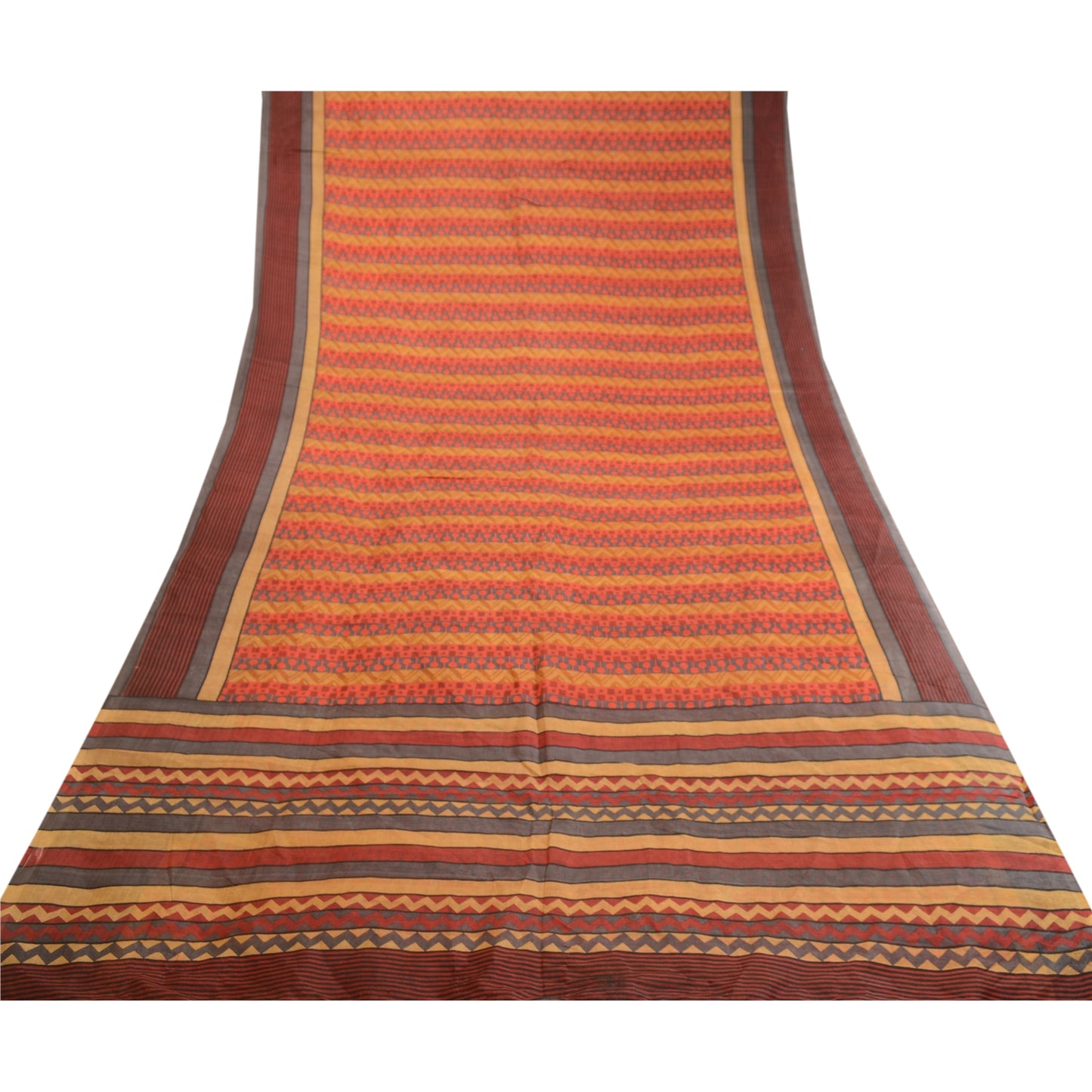 Sanskriti Vintage Sarees Multi Indian Pure Silk Printed Sari Floral Craft Sustainable Fabric