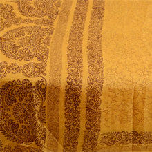Load image into Gallery viewer, Sanskriti Vintage Sarees Mustard Yellow Pure Silk Printed Sari Soft Craft Fabric
