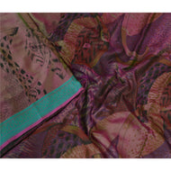 Sanskriti Vintage Sarees Shades of Purple Pure Silk Printed Sari Craft Fabric