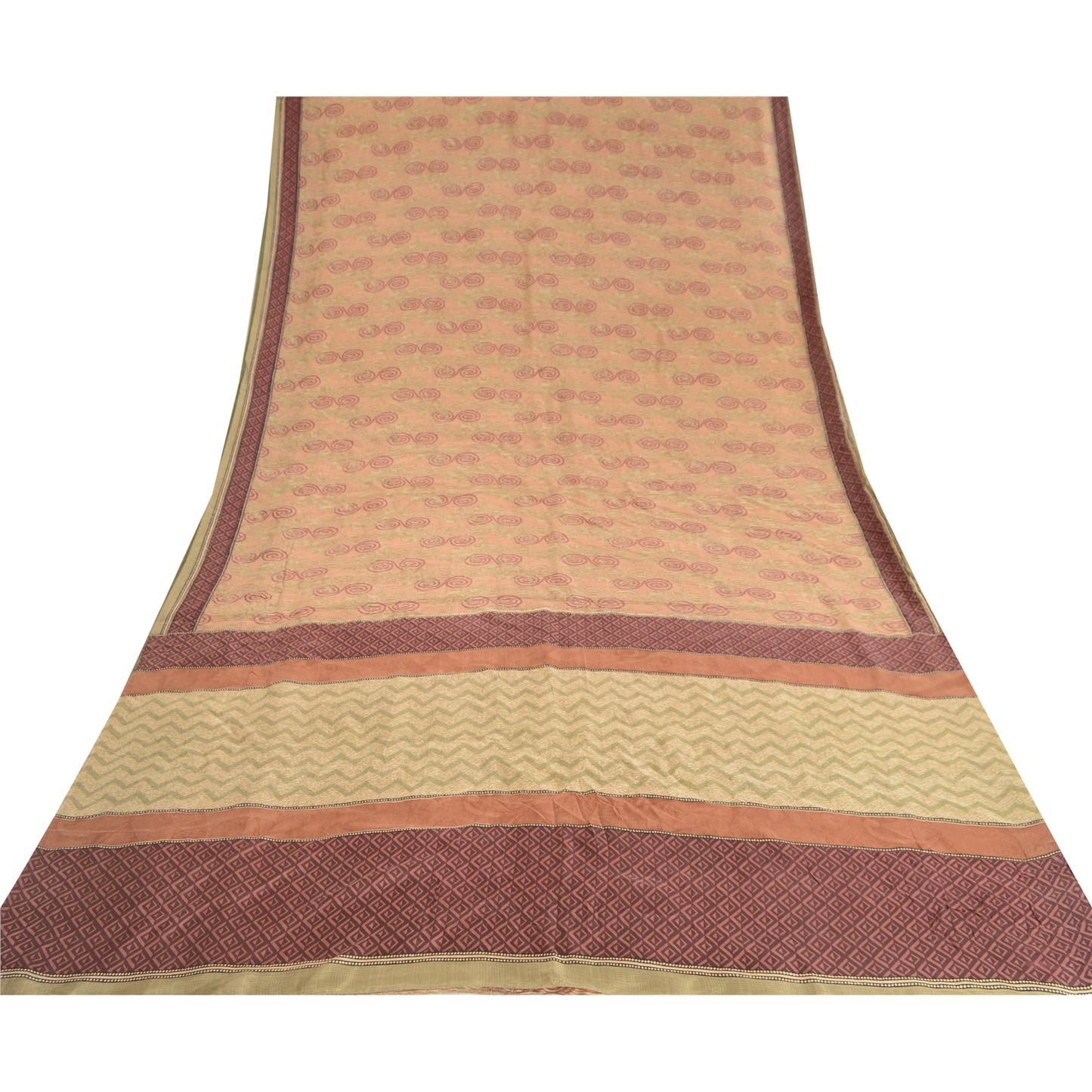 Sanskriti Vintage Sarees Indisk Multi Printed Ren Silke Sari Blødt Håndværk Bæredygtigt Stoff
