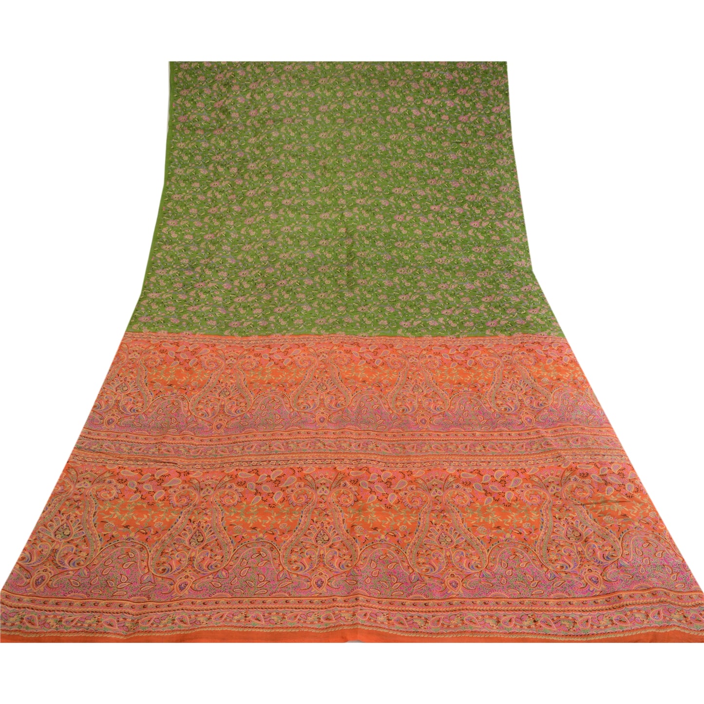 Sanskriti Vintage Sarier Quiltning Filtning Håndværk Bæredygtigt Stof Ren Silke 6yd Print Sari