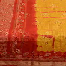 Load image into Gallery viewer, Sanskriti Vintage Sarees Yellow Tie-Dye 100% Pure Silk Printed Sari Craft Fabric
