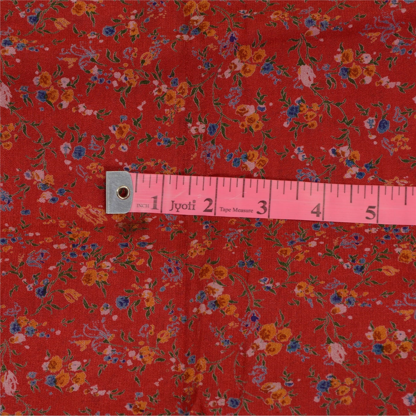 Sanskriti Vintage Sarees Red & Green 100% Pure Silk Printed Sari Craft Sustainable Fabric