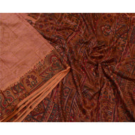 Sanskriti Vintage Sarees Indian Blush-Pink Pure Silk Printed Sari Craft Fabric