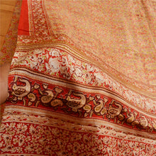 Load image into Gallery viewer, Sanskriti Vintage Sarees Indian Red Pure Silk Printed Sari Soft 5yd Craft Fabric
