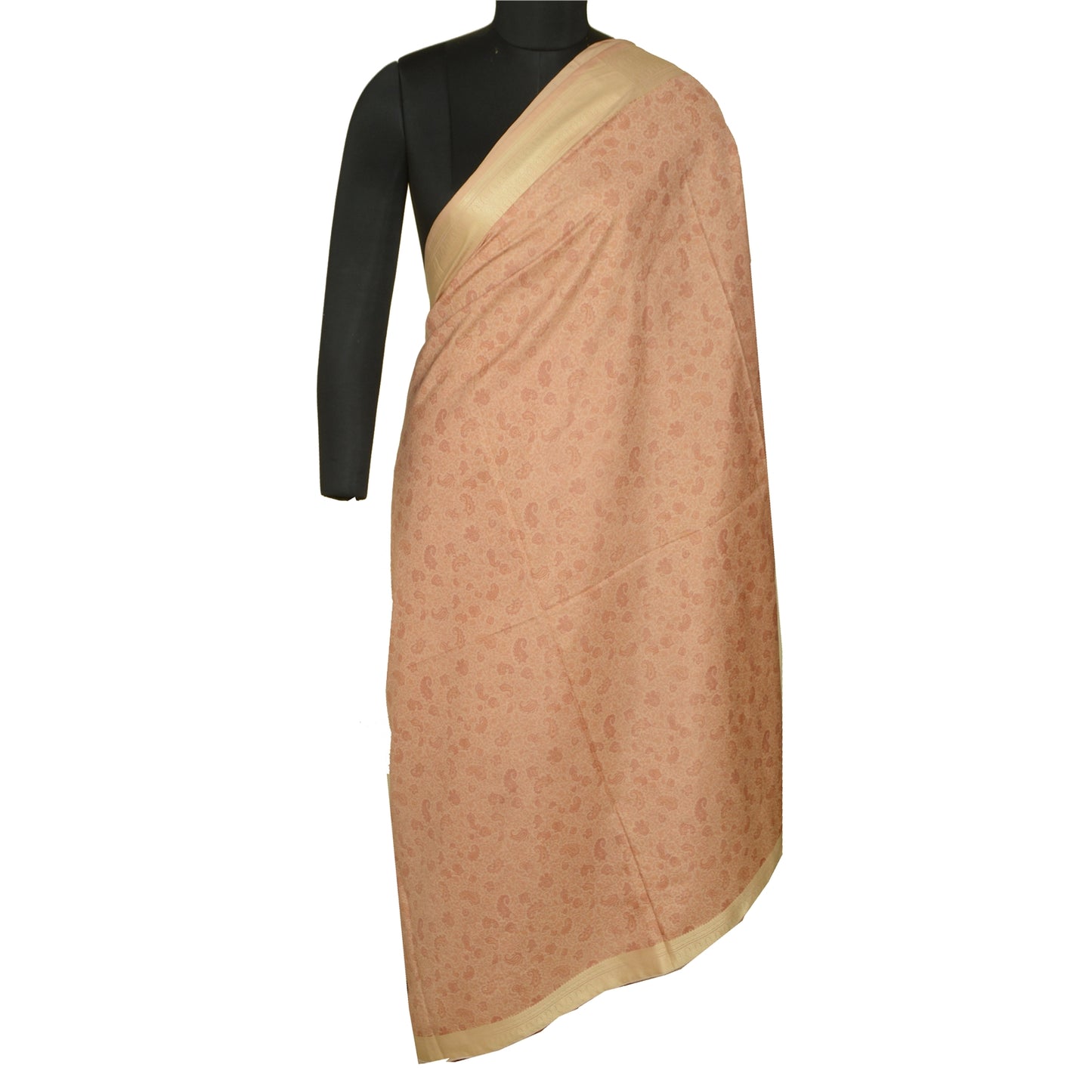 Sanskriti Vintage Sarees i lyserøde nuancer af tryk, vævet ren silkesari, håndværk af bæredygtigt stof