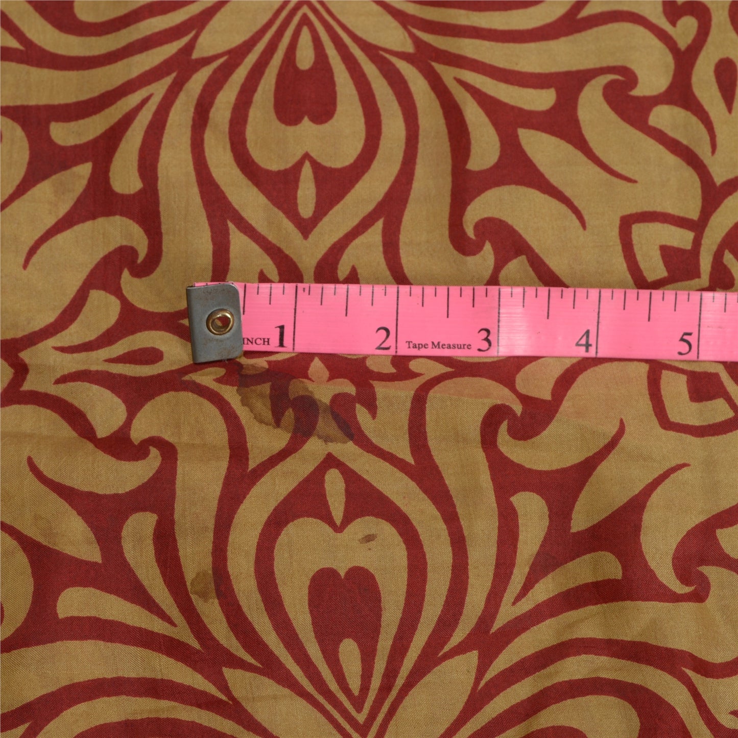 Sanskriti Vintage Sarees From India Red Printed Pure Silk Sari Soft Craft Sustainable Fabric