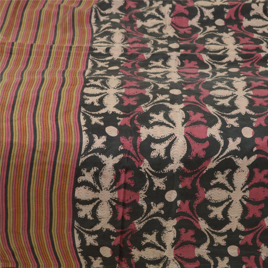 Sanskriti Vintage Sarees Pure Silk Printed Sari Quilting Felting Craft Sustainable Fabric