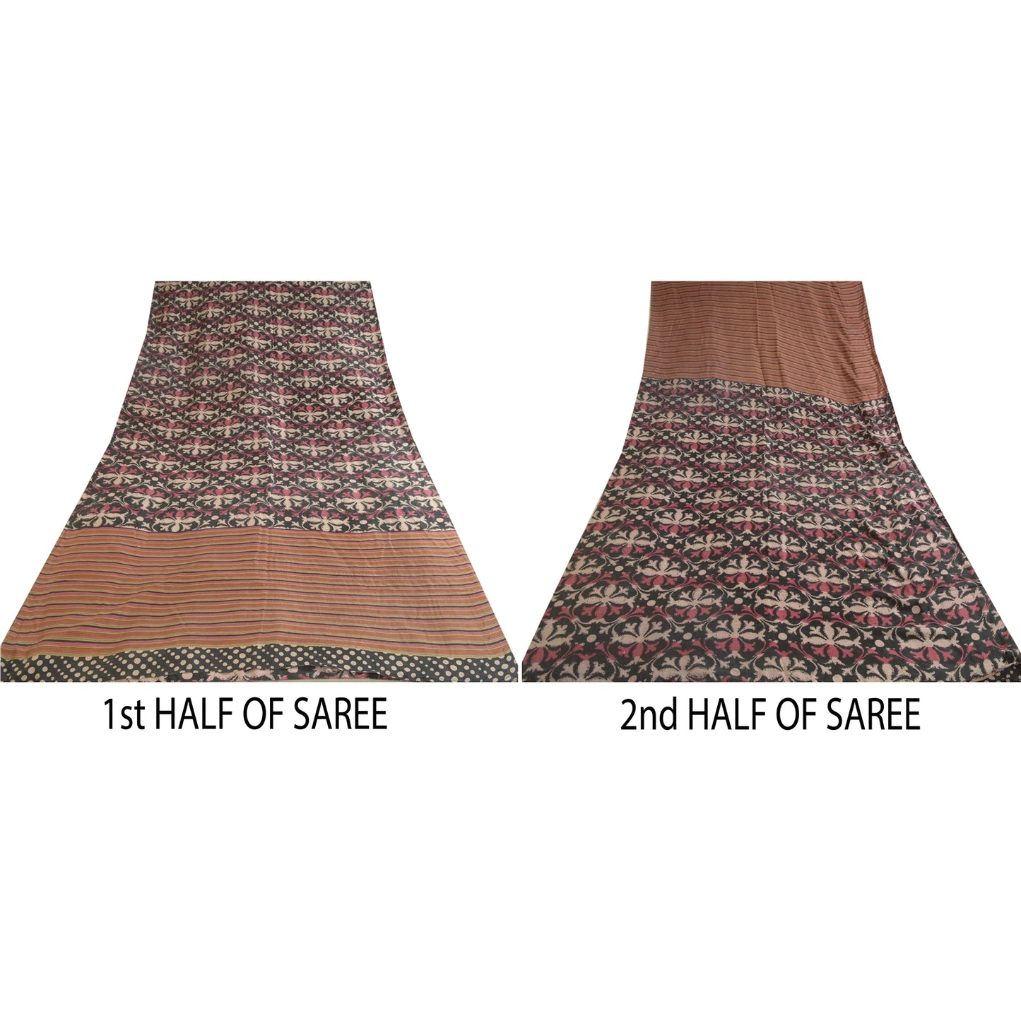 Sanskriti Vintage Sarees Pure Silk Printed Sari Quilting Felting Craft Sustainable Fabric