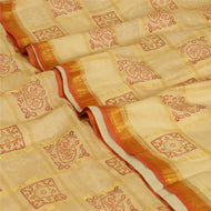Sanskriti Vintage Sarees Pure Silk Quilting Felting Craft Fabric Printed Sari