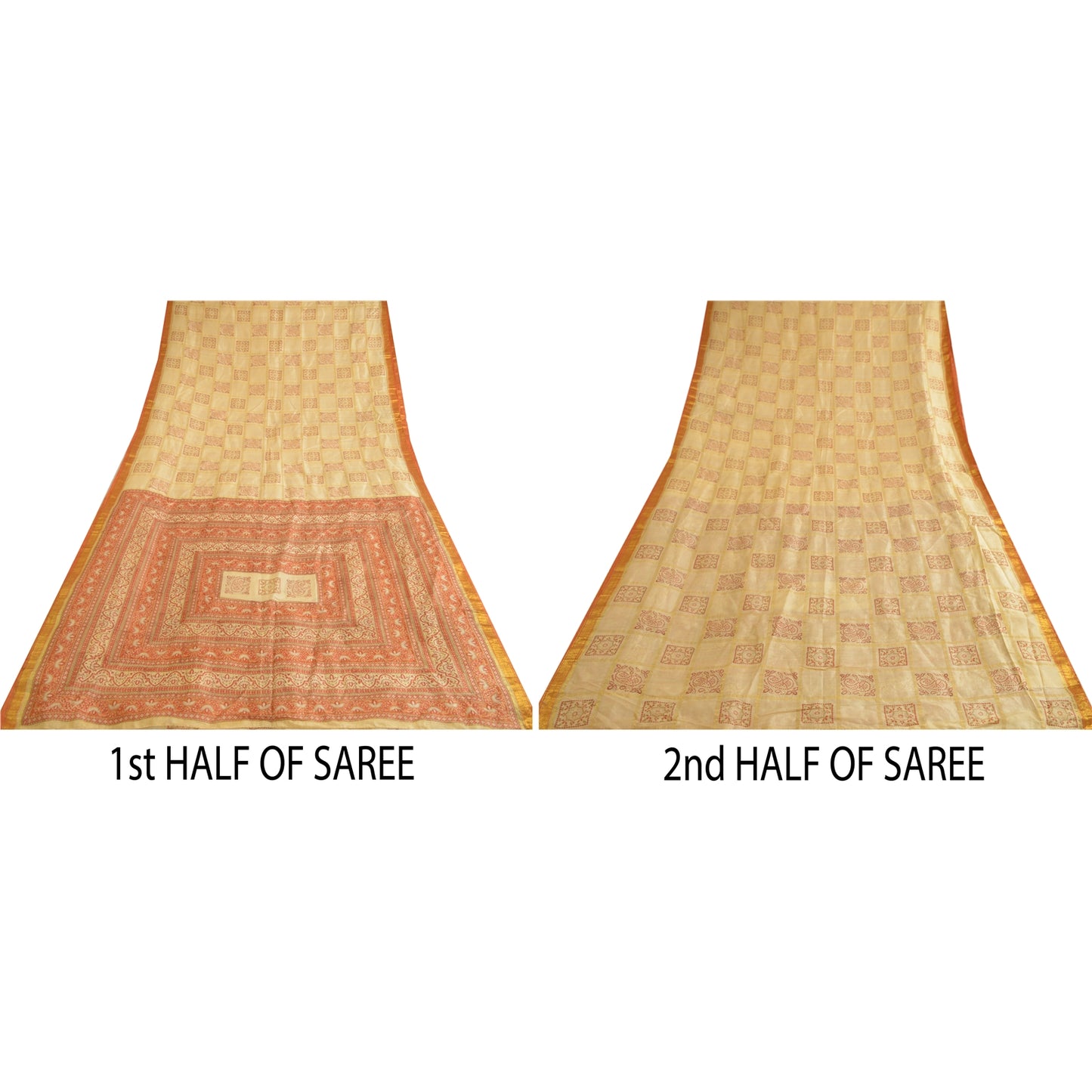 Sanskriti Vintage Sarees Pure Silk Quilting Felting Craft Sustainable Fabric Printed Sari