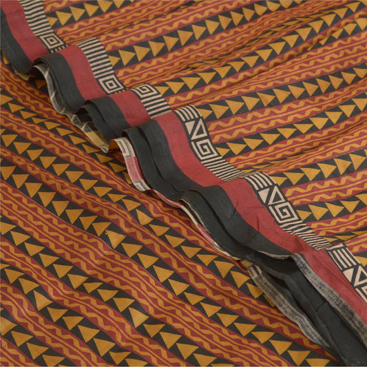 Sanskriti Vintage Sarees Pure Silk Quilting Felting Craft Sustainable Fabric 5yd Print Sari