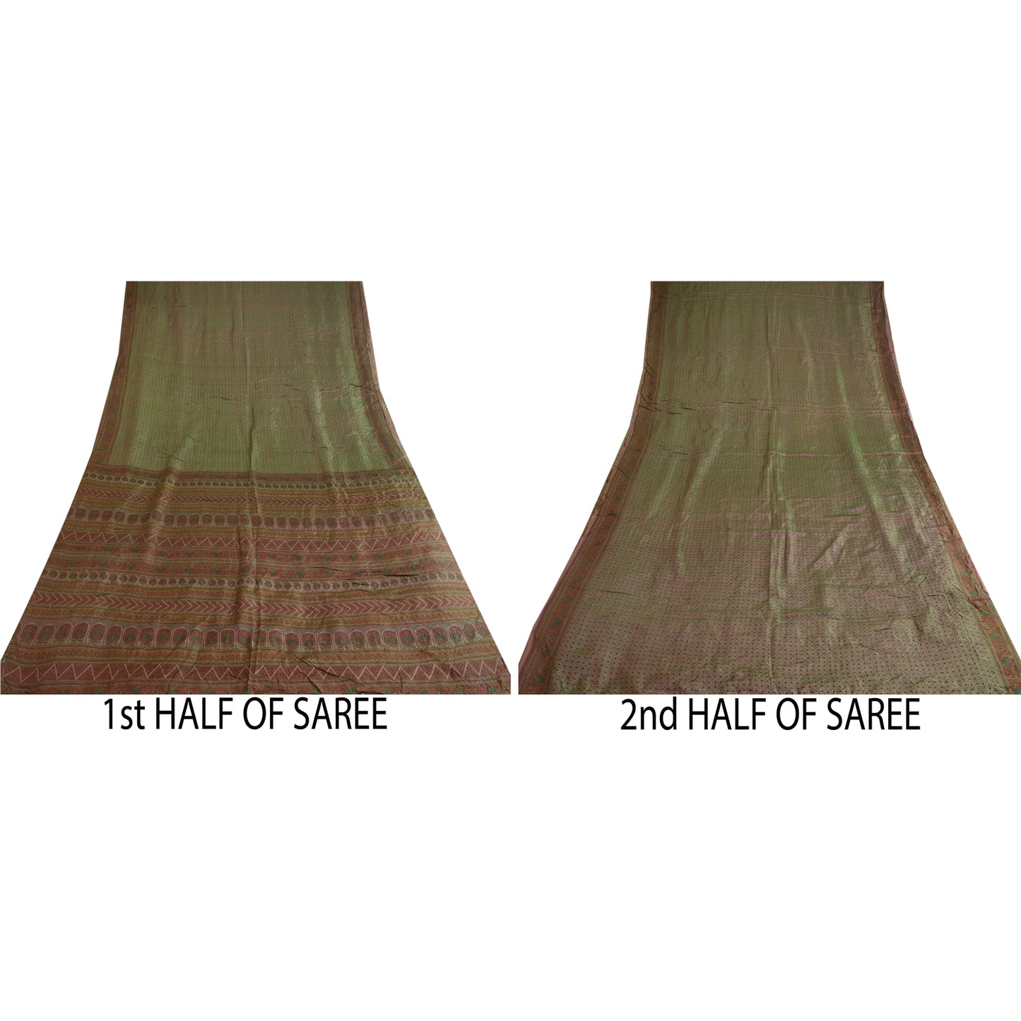 Санскритские винтажные сари серое стеганое валяние рукоделие устойчивая ткань чистый шелк принт сари