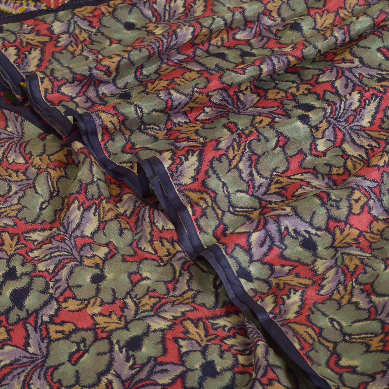 Sanskriti Vintage Saree Multicolor 100% Pure Silk 5Yd Sari Indian Flor Sanskriti Vintage Saree Multicolor 100% Pure Silk 5Yd Sari Indian Flor
