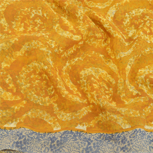 Sanskriti Vintage Brown Sarees Pure Crepe Silk Printed Embroidered Sari Sustainable Fabric