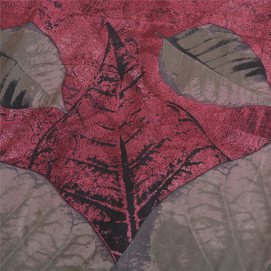 Sanskriti Vintage Sarees Purple 100% Pure Crepe Silk Printed Sari Craft Sustainable Fabric