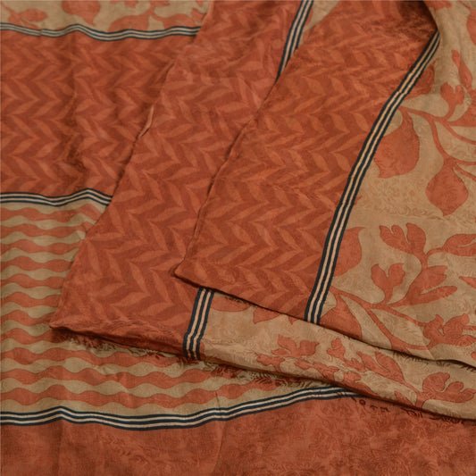 Санскритские винтажные сари индийское оранжевое чистое шелковое сари из мягкой ткани для рукоделия из экологически чистой ткани