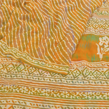 Load image into Gallery viewer, Sanskriti Vintage Mustard Sarees Pure Georgette Silk Leheria Print Sari Fabric
