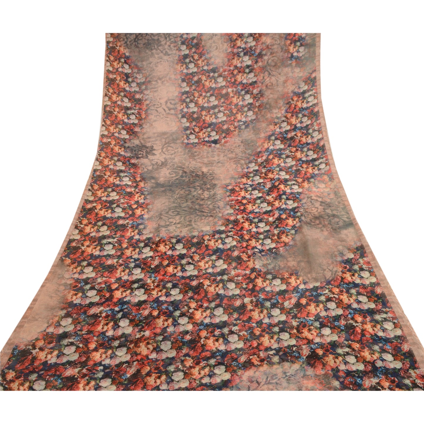 Sanskriti Vintage Black Sarees Poly Georgette Digital Printed Sari Craft Sustainable Fabric