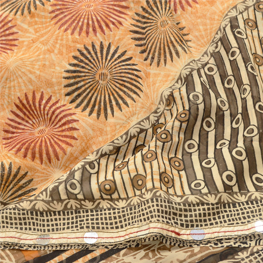 Sanskriti Vintage Indian Printed Sarees Pure Georgette Silk Sari Craft Sustainable Fabric