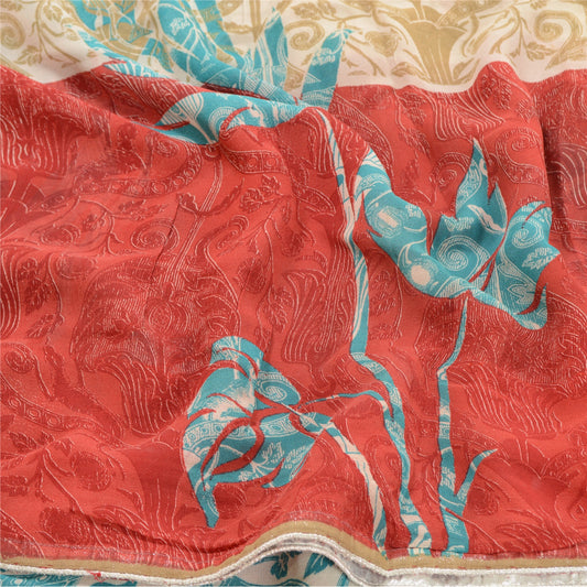 Sanskriti Vintage Multicolor Sarees Pure Georgette Silk Printed Sari Sustainable Fabric