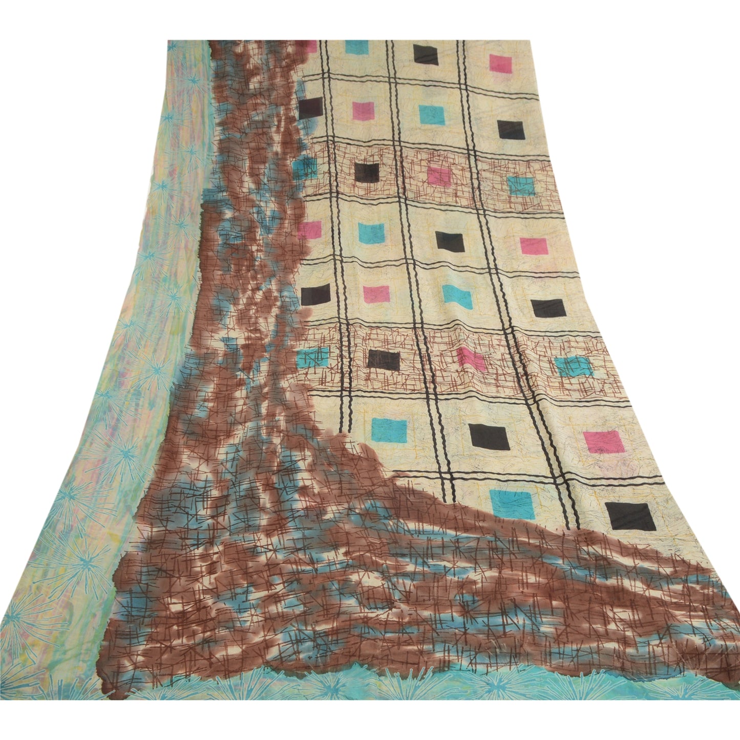 Sanskriti Vintage Indian Sarees Pure Georgette Silk Printed Sari Craft Sustainable Fabric