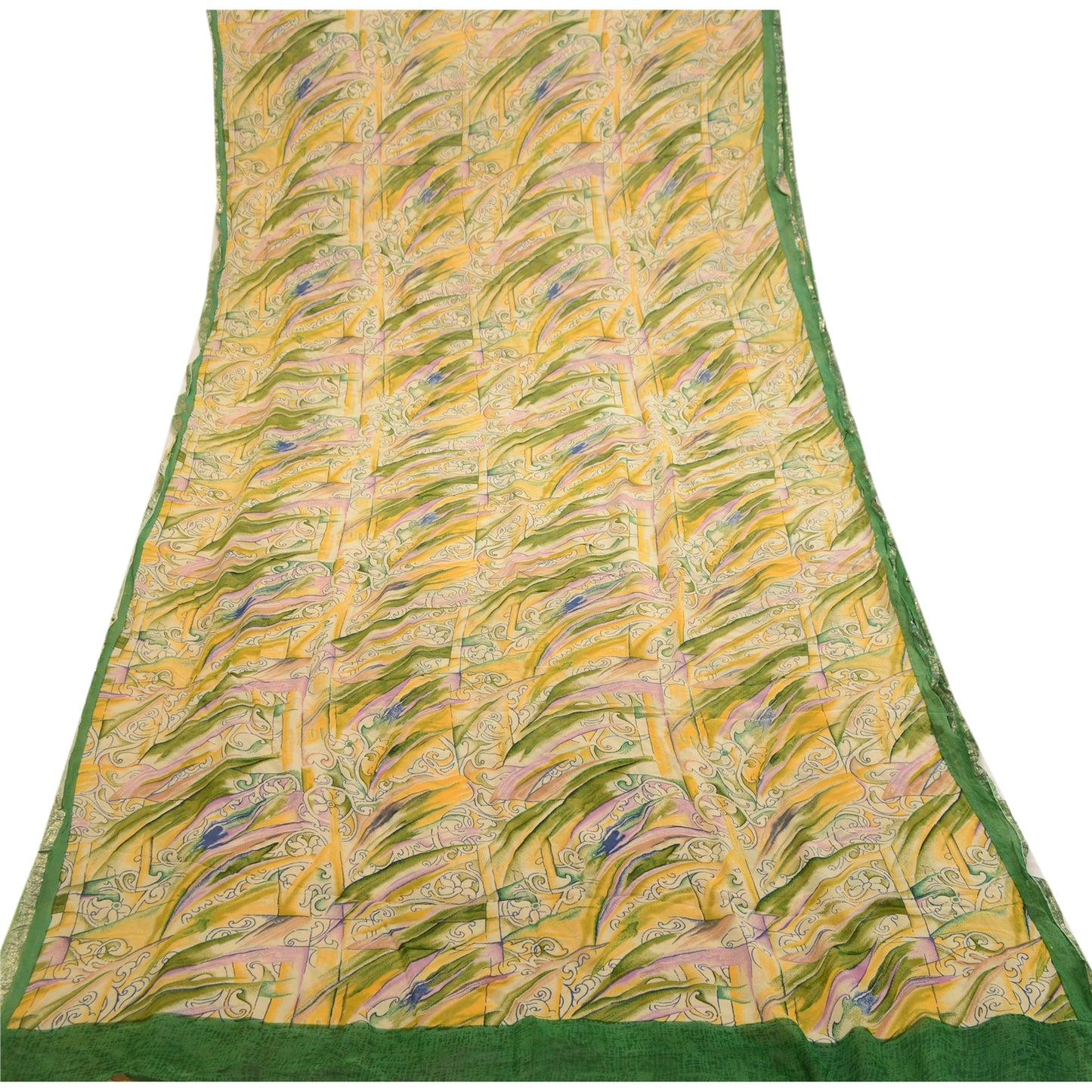 Sanskriti Vintage Multi Sarees Indian Blend Georgette Printed Sari Craft Sustainable Fabric