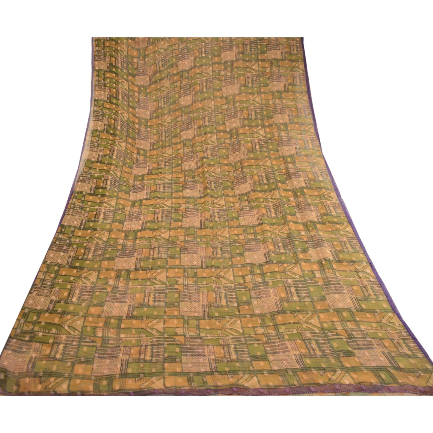 Sanskriti Vintage Multi Sarees Pure Georgette Silk Print Woven Sari Craft Sustainable Fabric