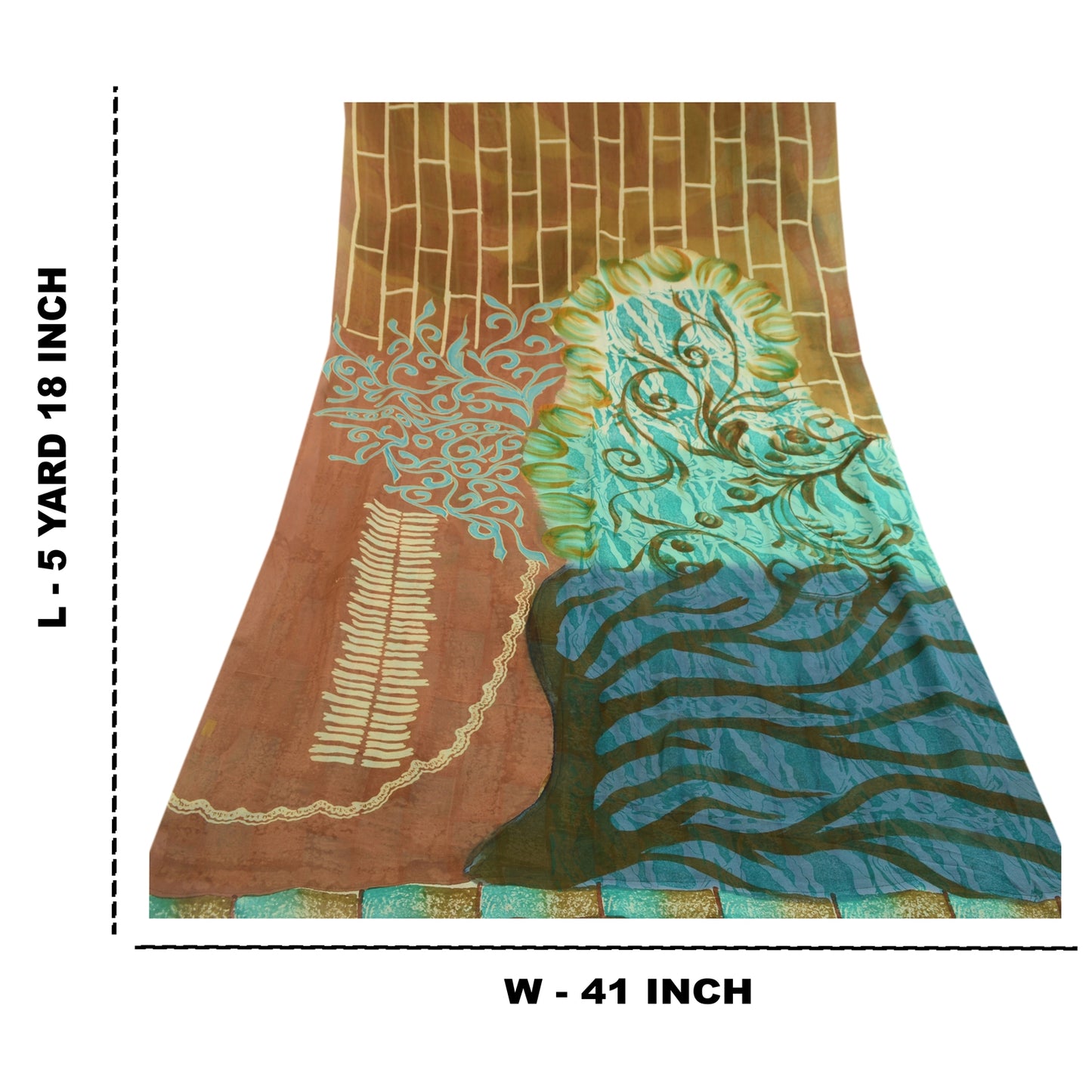 Sanskriti Vintage Multicolor Sarees Pure Georgette Silk Printed Sari 5YDSustainable Fabric