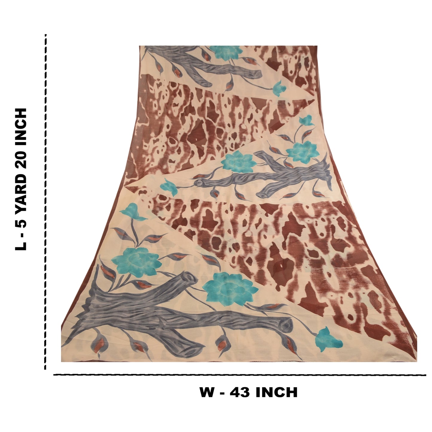 Sanskriti Vintage Multi Sarees Pure Georgette Silk Printed Sari 5yd Craft Sustainable Fabric