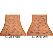 Load image into Gallery viewer, Sanskriti Vintage Sarees Caramel Georgette Digital Printed Sari 5yd Craft Fabric

