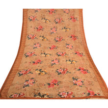 Load image into Gallery viewer, Sanskriti Vintage Sarees Caramel Georgette Digital Printed Sari 5yd Craft Fabric
