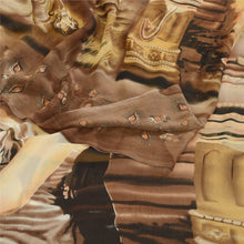 Load image into Gallery viewer, Sanskriti Vintage Sarees Brown Women Digital Printed Georgette Sari Craft Fabric
