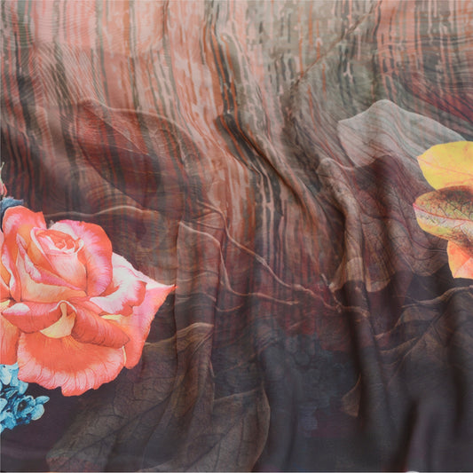 Sanskriti Vintage Sarees Multi Digital Print Georgette Blusestykke Sari Håndværk Bæredygtigt Stoff