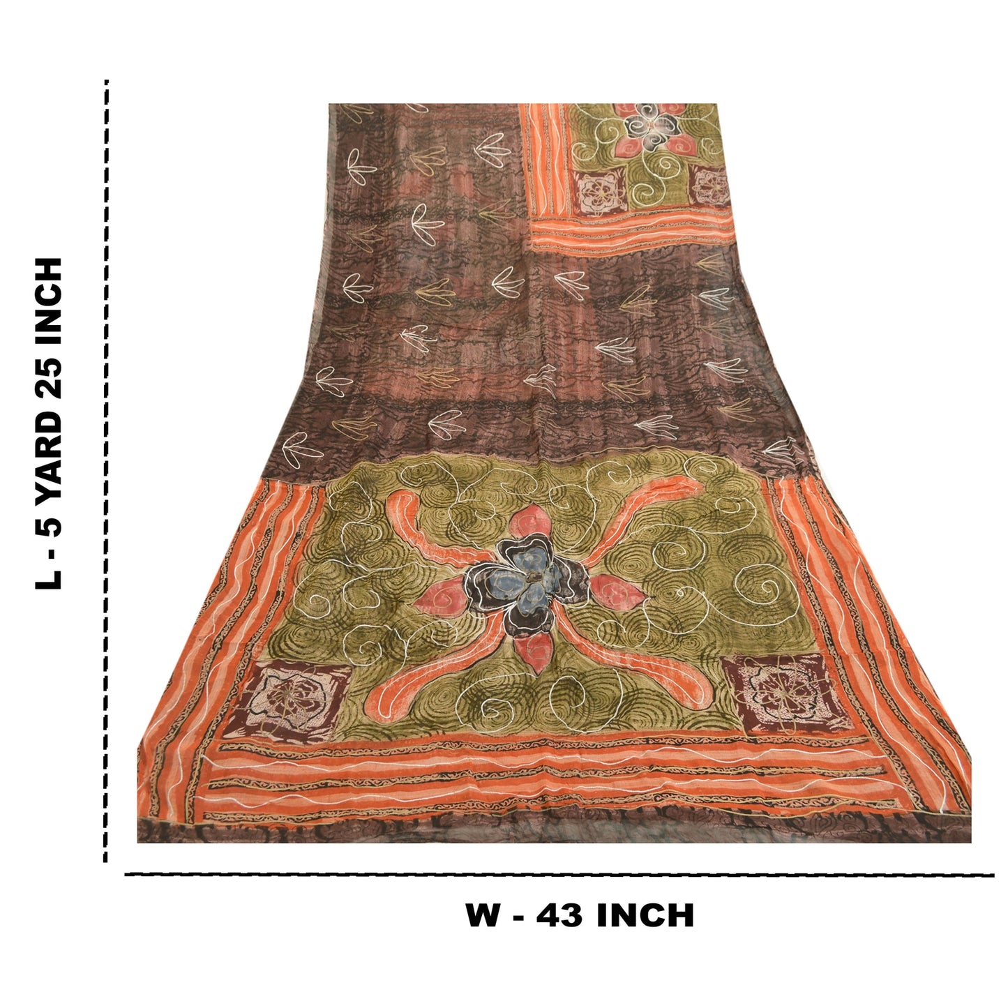 Sanskriti Vintage Sarees Purple Blend Georgette Sparkles Printed Sari 5yd Sustainable Fabric